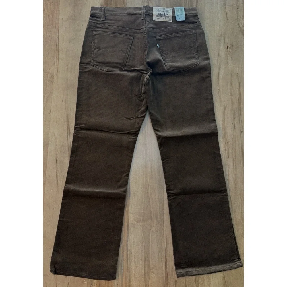 Vintage Levi's 517 Mens 36x32 Bootcut Brown Corduroy Pants White Tag Deadstock